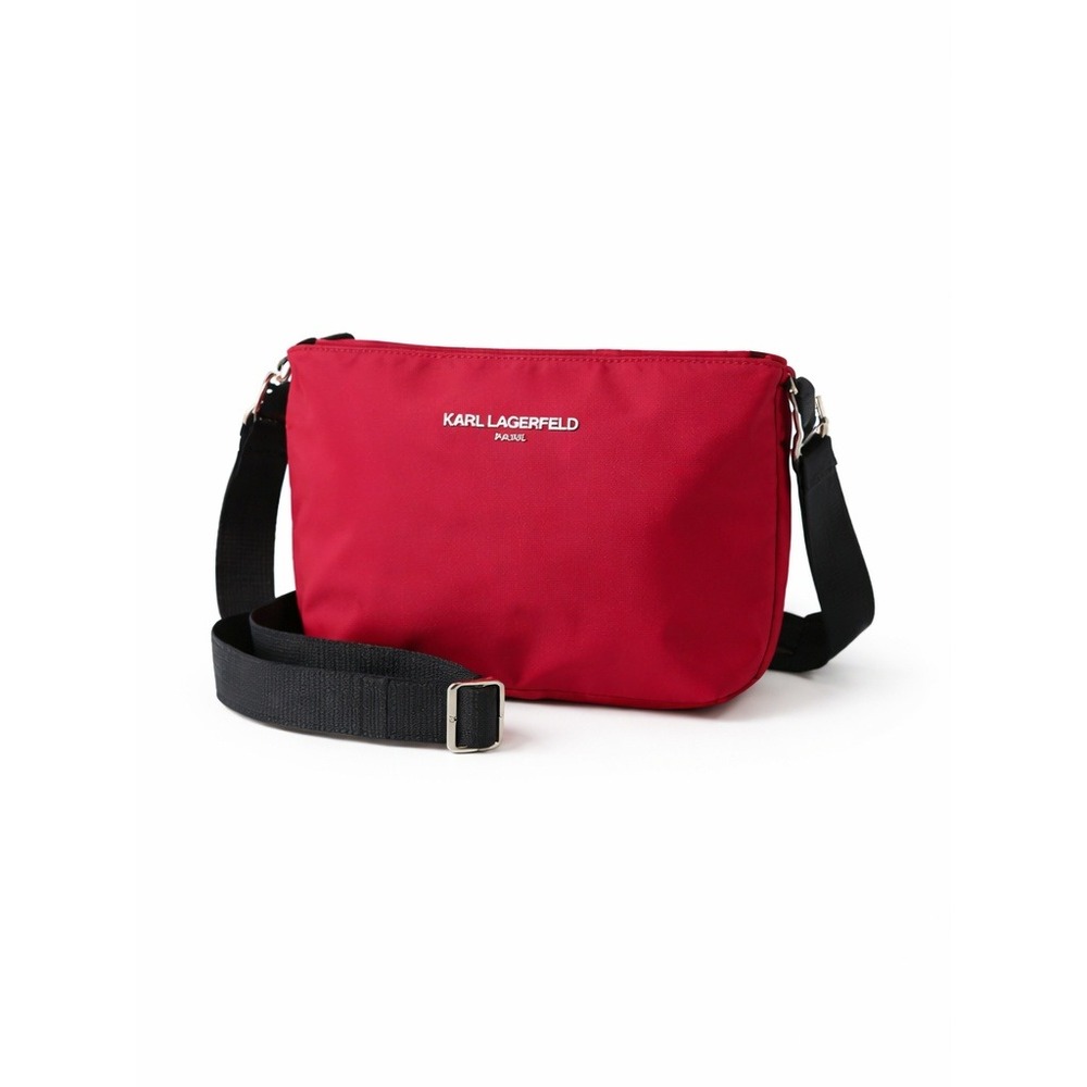KARL‎ LAGERFELD Paris Red Nylon Crossbody Bag – Adjustable Strap